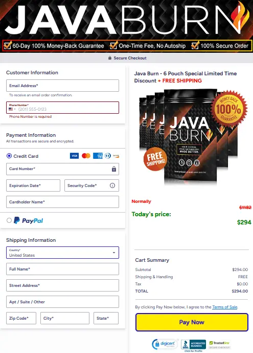 javaburn-checkout-page
